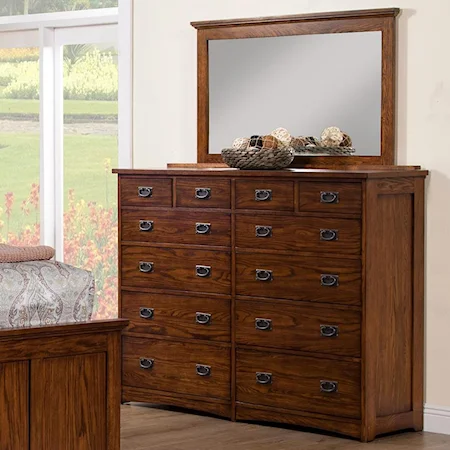 12-Drawer Dresser and Mirror Set